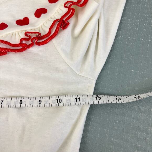 Vintage Little Topsys Ruffle Heart Sweatshirt 6 - Picture 5 of 7